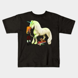 Beautiful unicorn with fairy Kids T-Shirt